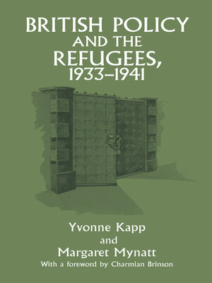 cover image of British Policy and the Refugees, 1933-1941